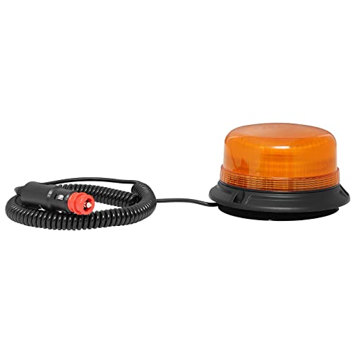 D-TECH Orange LED Rundumleuchte Warnleuchte Mit Magnet,12/24V LED Amber Warnleuchte Mit 3.6m Kable,Auto LED Warnleuchte,Traktor LED Blinkleuchte,ECE R65 R10 Zulassung,3 Blinkmodus LED blinklicht