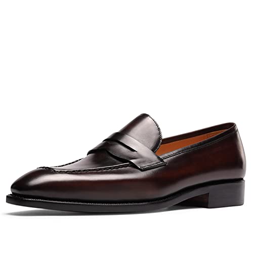 Men's Loafers & Slip-ons Leather Comfort Casual Square Toe Penny Loafers for Men