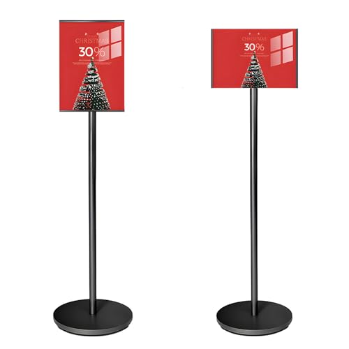 NEWSANDOR Adjustable Pedestal Floor Standing Sign Holder Stand,Outdoor Indoor Standing Display Poster Holder Stand For Businesses, Advertising,Menu,Guide signs A4(8.3x11.7in)-Black