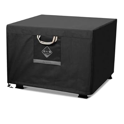 Fire Pit Cover Square Heavy Duty Fabric 100% Waterproof, Fits Outdoor for 29”,30 inch Fire Pit/Table Cover,Gas Fire Pit Cover (30”L x 30”W x 24”H,Black)