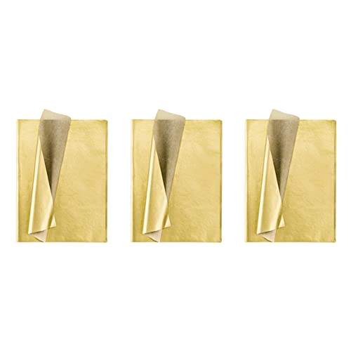 Papier de soie doré 300 feuilles pour emballage cadeau anniversaire et fête