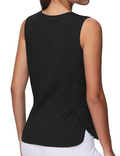 THE GYM PEOPLE Women's Workout Tank Tops Loose Fit Sleeveless Breathable Yoga Shirts with Side Slits