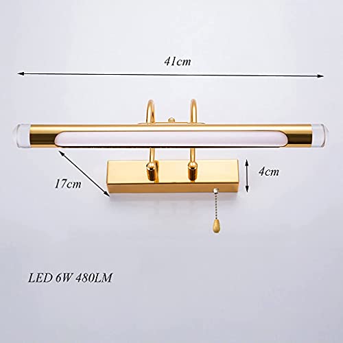 Lámpara de baño LED evita sombras con ángulo ajustable e interruptor de tirador 6