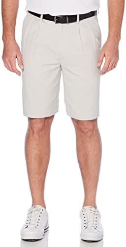 PGA TOUR Men's Double Pleat Expandable Golf Short, Silver Cloud, 40