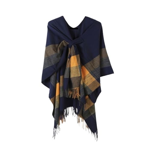 Châle cape extérieure femme tricoté écharpe de voyage chaude et épaisse