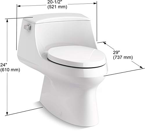 KOHLER 3722-0 San Raphael One-Piece Toilet, Elongated Bowl, 1.28 Gpf With Quiet-Close, White