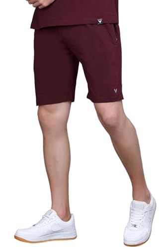 Image of GODFREY Cotton Half Trackpant with Zipper Pocket Shorts for Men | Outdoor Light Weight Sports