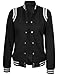 Decrum Varsity Jacket For Woman - Womens Baseball Jacket Black Bomber Jacket | [40177016] Detailing Black, 2XL