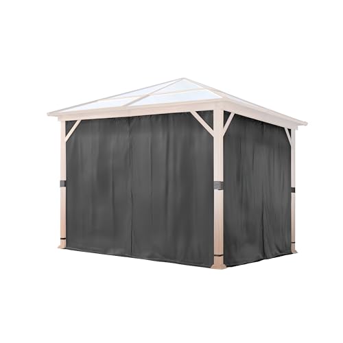 TOOLPORT 4 Seitenteile für Gartenpavillon Forest Deluxe 3x3 m - Polyester ca. 180 g/m² - mit Reißverschluss - grau