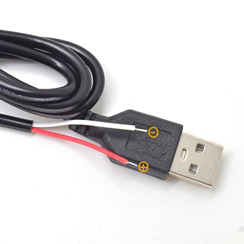 Cable de alimentacion USB A macho 28AWG de 1M para conexiones personalizadas y experimentos 5 uds 2