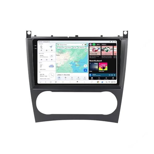 DUDUAUTO Android 13 Radio Stereo for Mercedes Benz C CLK W209 W203 2004-2007, Biorunn 9.5 Inch 2K Dual Band GPS Wireless Car-Play Android Auto Navi Head Unit DSP 8GB RAM 128GB ROM