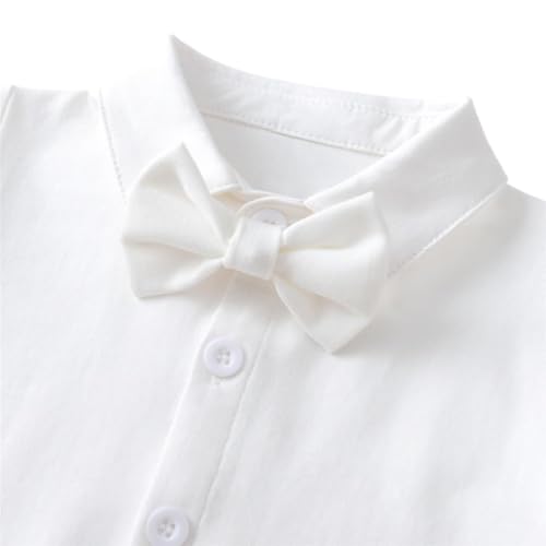 Image of Dressy Daisy Baby Boy 5 Piece Formal Suit Set for Wedding and Birthday | Vest, Shirt, Pants, Bow Tie, Boutonniere, Christening, Holiday Photoshoot Outfit