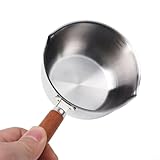 Olla de acero inoxidable para derretir mantequilla pequeña sartén multiusos para verter aceite para estufas eléctricas de gas de inducción, cocina (400 ml)