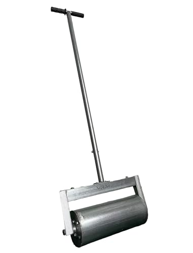 Xuperace Lawn Roller, Push/Pull/Tow Behind Water/Sand Filled Steel Sod Drum Roller with U-Shaped Handle, Yard Roller for Garden Backyard Grass, Green