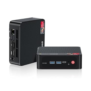 Beelink Mini PC, AMD Ryzen 7 5825U (8C/16T, até 4,5GHz), 16GB DDR4 RAM 500GB NVMe SSD, SER5 Pro Mini Computer Suporte 4K @60Hz Triple Display/WiFi6/BT5.2/DP+HDMI/USB3.2/Tipo-C