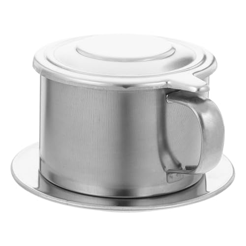 Genérico Cafetera Portátil de Filtro de Goteo Vietnamita en Acero Inoxidable, Asa y Tapa, Prensa de Café Reutilizable para Uso Doméstico y Oficina