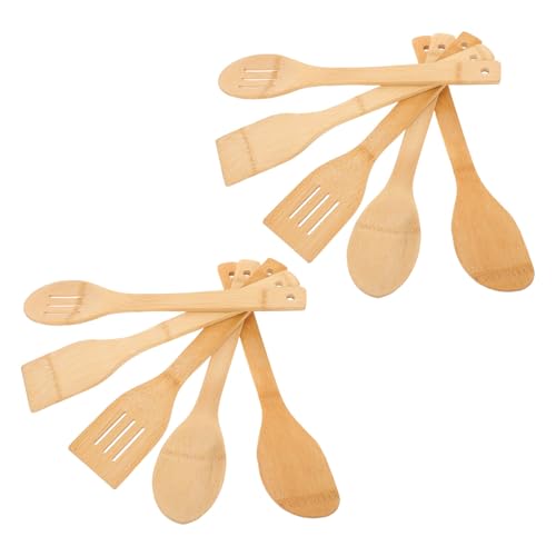 Veemoon Juego de de Cocina de 10 Piezas Espátulas y Antiadherentes Mango Largo Set para Freír y Voltear Tamaño 30X6 CM Adecuado para Uso Diario Cocina Doméstica