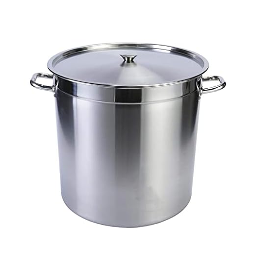 WECDS-E Lagergryta/sopphink, 25–50 cm, kommersiell, 201 sopphink i rostfritt stål, med lock, vattenförvaringshink, för gasspis/induktionsspis (storlek: 40 cm) (50 cm)