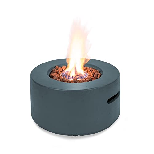 Blumfeldt Pilos Gas-Feuerstelle, Heizstrahler & Feuerstellen 40.000BTU/13kW, Feuerstelle mit Abdeckung Edelstahlbrenner, Heizstrahler Gas, dunkelgrau