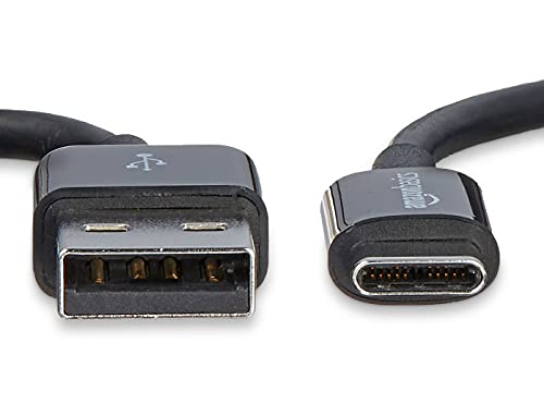 Image of Amazon Basics 5-Pack USB-C to USB-A 2.0 Fast Charging Cable, 480Mbps Speed, USB-IF Certified, for Apple iPhone 16 /15, iPad, Samsung Galaxy, Laptops, 6 Foot, Black
