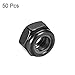 uxcell Hex Lock Nuts - M5 x 0.8mm Carbon Steel Nylon Insert Self-Locking Nuts for Fasteners, 50Pcs Black