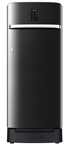 Image of Samsung 215L 3 Star Inverter Direct-Cool Single Door Digi-Touch Refrigerator Appliance (RR23C2F23BX /HL,Luxe Black) Base Stand Drawer