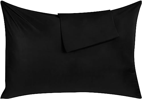 Utopia Bedding Premium 100% Waterproof Pillow Protectors with Zipper Queen Size (Set of 4), Bed Bug and Dust Mite Proof Zippered Pillow Covers, Pillow Encasement Cases, Black