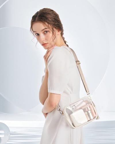 Image of Clear Crossbody Bag Stadium Approved Clear Purse - Transparent Messenger Bag with Front Pocket