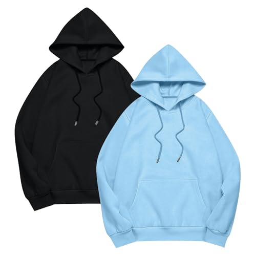 Sudaderas deportivas de color sólido pack de 2 piezas de moda casual para invierno