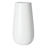 D'vine Dev 10 Inch White Elegant Oval Ceramic Vase for Flowers, Home Décor Vase with Design Box, VS-LD-B-4