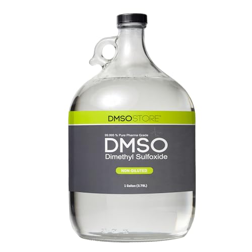 DMSO Liquid 1 Glass Jug, Pure 99.995% Pharma Grade, Non-Diluted, Low Odor, Dimethyl Sulfoxide