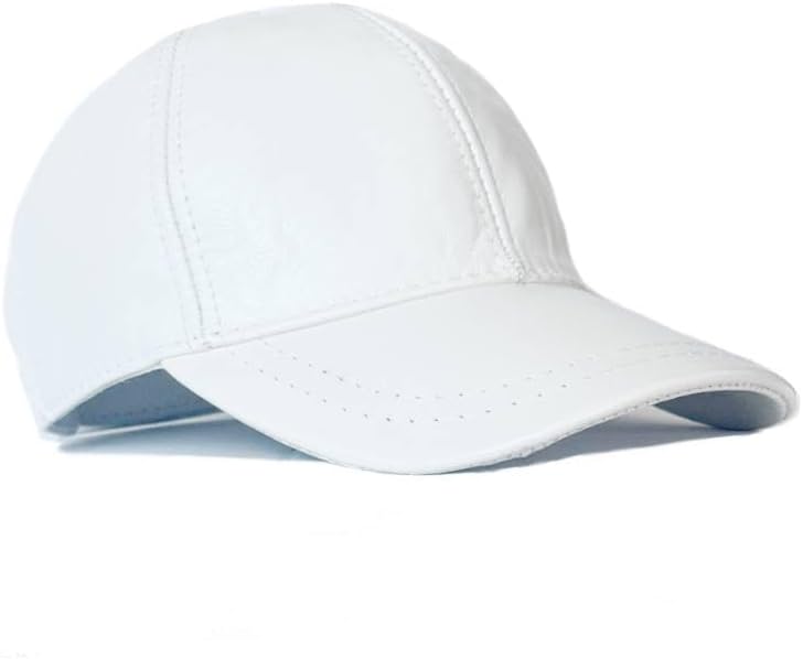 3 Pack Leather Caps Genuine Lambskin Leather Hat Sports Visor Adjustable Strap - Image 2