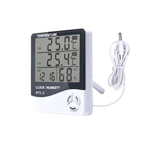 Temperature Humidity Meter,LCD Electronic Digital Outdoor/Indoor Thermometer Hygrometer with Clock 2