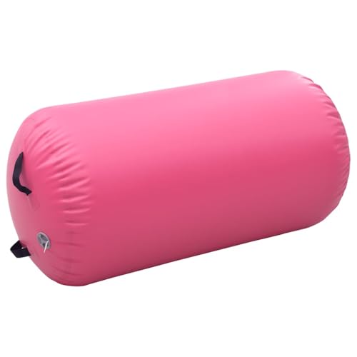 vidaXL Gymnastik-Rolle Aufblasbar mit Pumpe Tumbling Yoga Rolle Fitnessrolle für Training Fitness Gymnastik Körperformung 120x75cm PVC Rosa