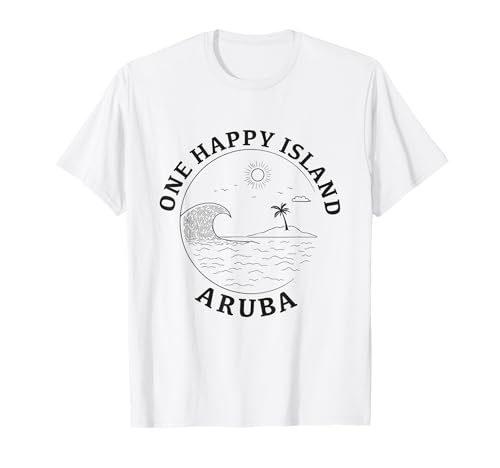 Aruba One Happy Island Aruban Souvenir Vacaciones Hombres Mujeres Camiseta