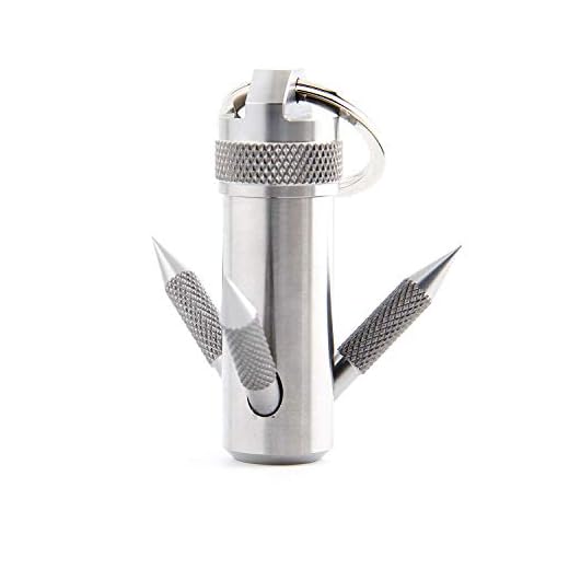 Multifunction GR5 Titanium Mini Grappling Hook with Waterproof Capsule Case for Emergency (Grey)