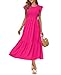 OFEEFAN Maxi Dresses for Women 2025 Summer Dresses Wedding Guest Baby Shower Dress Date Outfits Hot Pink Xs