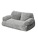 ShengQuanHao Soft Calming Cat Sofa Bed Pet Couch Non Slip Base All Seasons Comfortable Dog Bed Sofa Fluffy Cat Couch for Indoor Cats Puppy, Gray S