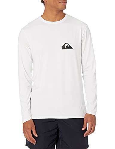 T-shirt de surf anti-UV blanc S Quiksilver Men's Solid Streak protection solaire maximale UPF 50
