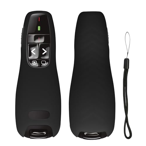 kwmobile Carcasa de silicona compatible con Logitech R 400 funda presentador inalambrico - Funda de silicona para pasador diaapostivas puntero laser - negro