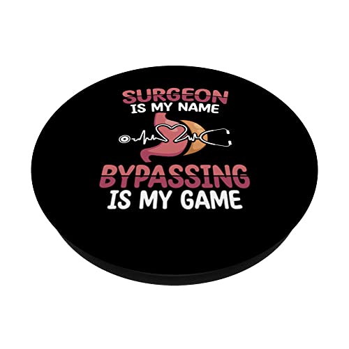 Gastric Surgeon Bariatric Downsizing Sleeve Surgery PopSockets Swappable PopGrip, Black - Image 2