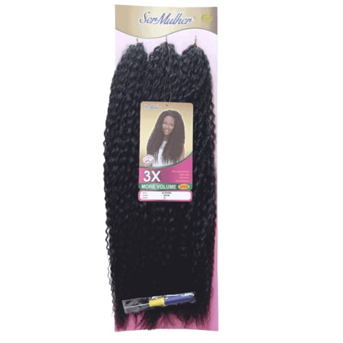 ALESSIA- Pelo Rizado para Crochet Braids 65cm 320Gr (2 Negro Natural)