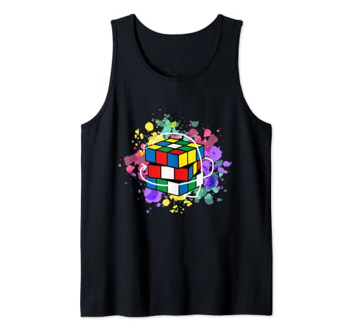 Colorful Competitive Puzzle Speedcubing Graphics Tank Top