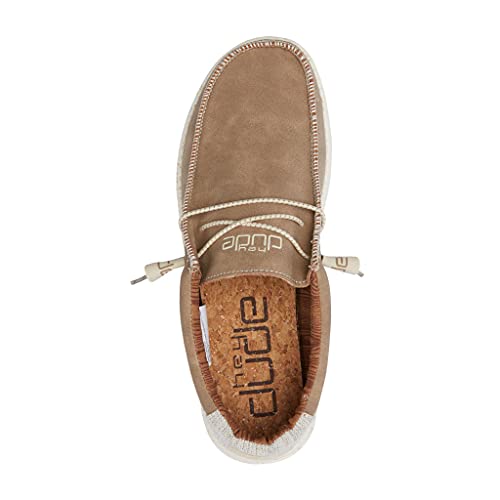 Image of HEYDUDE Men's Wally Fabricated Leather Wide | Men's Shoes | Men Slip-on Loafers | Comfortable & Light-Weight