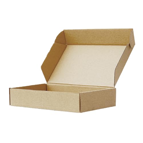 Qudinip Caja de Papel Ultraduro, Juego de 10 Contenedores de Envío Reutilizables y Duraderos para Embalaje de Regalos y Manualidades, Diseño Apilado Plano (300 * 65 * 30mm)