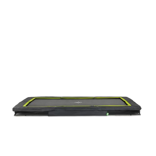 EXIT Toys Silhouette Sports Inground Trampoline - 244x366cm - Rechthoekig Inground Tuintrampoline voor Buiten - voor Personen vanaf 14 Jaar - Met Voetbeschermingssysteem - Goede Springkracht - Zwart