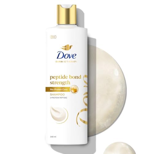 Dove Peptide Bond Strength Shampoo for Dry & Damaged Hair – 340 ml | Enriched with PROTEIN PEPTIDES | Reconstructs broken Bonds for 20X Stronger Hair