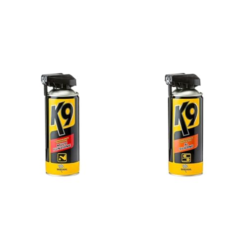 Bardahl K9 - Kit Lubrificante Spray Silicone e Multiuso, Impermeabilizzante e Trasparente, per Plastica, Gomma, Legno, Elimina Rumori, proprietà Anti Ruggine e Anti Corrosione, Inodore e Incolore