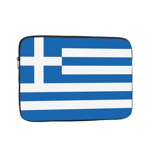 Greek Flag Laptop Sleeve Case 15 Inch Suitable For Notebook Computer Tablet Traveling Carrying Simple Case