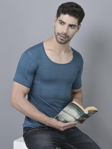 Image of Dollar Lehar Men Combed Cotton Round Neck with Sleeve Vest -Colour May Vary
